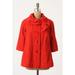 Anthropologie Jackets & Coats | Anthropologie Tabitha Red Eyelet Swing Coat | Color: Red | Size: Xs