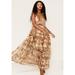 Free People Dresses | Free People Women's Julianna Abstract Print Maxi Dress Brown Size Xlarge | Color: Brown | Size: Xl