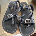 Free People Shoes | Free People, La Risa Flat Black Sandal, Gently Worn, 38 1/2 | Color: Black | Size: 8.5