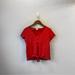 J. Crew Tops | J Crew Cotton Button Down Tie Front Short Sleeve Shirt Red Women’s Size M | Color: Red | Size: M