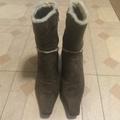 Nine West Shoes | Nine West Faux Fur Trim Heeled Boots | Color: Brown/White | Size: 7.5