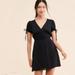 Urban Outfitters Dresses | Nwot Urban Outfitters Talia Tie Sleeve Black Mini Dress - Size Small | Color: Black | Size: S