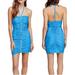 Free People Dresses | Free People Blue Halter Mini Dress (L) | Color: Blue | Size: L