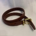 Coach Accessories | Coach Men’s Brown Braided/Woven Leather Belt Gold Brass Buckle 5922 Size 38” | Color: Brown | Size: Os