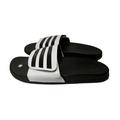 Adidas Shoes | Mens Adidas Adliette White Black Stripe Adjustable Comfort Sport Slide Sandal 12 | Color: Black/White | Size: 12