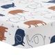 Lambs & Ivy Playful Elephant 100% Cotton White/Blue Baby Fitted Crib Sheet