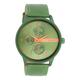 Oozoo Timepieces Men's Watch in | Men's Watch with Leather Strap | Beautiful Watch for Men | Elegant Analogue Men's Watch (45 mm Case) in Round, Green/Fluo Orange (aluminium)
