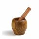 Wooden Mortar and Pestle Set for Grinding Garlic and Spices - Multi-purpose Kitchen Tool for Seasonings, Pestos, and More! (Large)