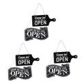 OUNONA 6 Pcs Wooden Craftwork Pendulum Sign for Front Door Open Closed Store Sign Business Hours Sign for Glass Door Open Closed Sign Business Wood Signs Wifi Double Sided Ornament