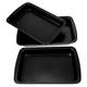 CIYODO 3pcs Cake Pizza Pan Baking Dish Curtis Stone Cookware Muffin Pans Cookie Pans Baking Accessory Household Pizza Pan Cake Pan Toaster Oven Tray Carbon Steel Set Rectangle