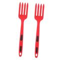 Alipis 10 Pcs Silicone Cooking Fork Mixing Fork Flexible Cooking Fork Ice Cream Pork Ergonomic Food Fork Nonstick Silicone Fork Mashing Forks Silicone Tongs Salad Washable Red
