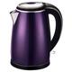 Electric Kettle Hot Water Kettle 1.7L Double Wall Stainless Steel Cool Touch Electric Kettle Auto Shut-off & Anti-Scald Protection, Wide Opening Glass Tea Kettle & Hot Water Boiler (Purple Full moon