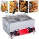 Household Fryer, Commercial Gas Fryer, with Fryer Basket, Stainless Steel Countertop LPG Gas Fryer, Fryer for Restaurant, Home, French Fries, Adjustable Firepower