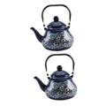 BESPORTBLE 2pcs Blue Peacock Kettle You Can Coffee Pot Water Kettle Teapot Camping Stove Tea Kettles Stove Top Kettle Small Tea Kettle for Stove Top Teakettle Decorate High Capacity Enamel