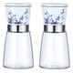 Refillable Pepper Mill Salt and Pepper Grinder Set，Blue and White Porcelain Salt and Pepper Mill with Glass Spice Body Salt Peppercorn Shakers (Color : 1pc, Size : 13.5 * 6.5cm)
