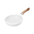 QIANGT Pan Main Kitchen Frying Pan, Ceramic Coated Pan, Multi-Function Frying Pan, Electric Wooden Handle Frying Pan White Pot (Size : 28cm)