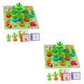 VICASKY 2 Sets Memory Card Toys Logic Games for Puzzle Toy Wooden Toys Shape Sorting Toys Wooden Block Toys Vegetable Memory Game Logical Game Radish Blocks Paper