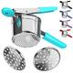 Potato Ricer Stainless Steel with 3 Interchangeable Fineness Discs, Ricer Kitchen Tool for Mashed Potatoes, Cauliflower Rice Maker Masher, Gnocchi Potatoe Spaetzle Press Patoto Masher (Red) (Color :