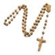 Classic Olive Wood Virgin Mary Rosary Beads for Women Men, Handmade Catholic Rosaries Cross Necklace Christian Gifts,8MM
