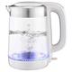 Electric Kettle Fast Boil Quiet,1.7L Cordless Glass Kettle With Stainless Steel Filter/Inner Lid/Bottom, Auto Shut-Off And Boil-Dry Protection, 360° Swivel Base, BPA Free (White 15 * 15 * 25CM) Full
