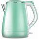 Electric kettle, stainless steel electric kettle, quick boiling pot kettle, automatic shut-off, boil-dry protection, no BPA wire storage, automatic shut-off, easy to clean, green (Green One Full moon