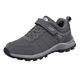 Couple Models Men's Middle-Aged and Elderly Lightweight and Comfortable Non-Slip Velcro Walking Sports Shoes Men Black, Grey B, 9.5 UK