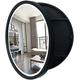 ZOUTYI Bathroom Mirror Cabinet With LED Lights,Bathroom Wall Cabinet, Round mirror cabinet bathroom wood,Wall-Mounted Round Vanity Mirror, Smart switch,Black,50cm