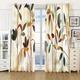 HYFBH 2 Panels of Watercolor Plant Leaves Grommet Blackout Curtains for Bedroom Living Room - 2 Panels Set Thermal Window Curtains WxH/2x31x65inch Curtains for Bedroom 2 Panels Set