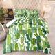 Coverless Duvet Single Cactus Grass Green Coverless Duvet Single Microfiber Quilted Bedspreads All Seasons Bedspread Breathable Comforter Soft Quilted Throw+2 Pillowcases(50x75cm) 173x218cm
