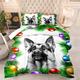 Coverless Duvet Single Purple Green Animals Coverless Duvet Single Microfiber Quilted Bedspreads All Seasons Bedspread Breathable Comforter Soft Quilted Throw+2 Pillowcases(50x75cm) 173x218cm