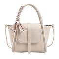 ZZYING Women's Medium Handbag Designer Satchel Top Handle Bags,PU Leather Shoulser Bags,Top Handle Satchel (Medium-beige)