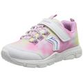 Geox J New Torque Girl Sneaker, White Pink, 6 UK