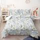 Coverless Duvet Single Green Blue Print Coverless Duvet Single Microfiber Quilted Bedspreads All Seasons Bedspread Breathable Comforter Soft Quilted Throw+2 Pillowcases(50x75cm) 173x218cm