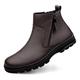 DMGYCK Winter Boots Chelsea Boots Plus Velvet Boots Men Business Leather Casual Shoes Ankle Boots Snow Boots (Color : Brown velvet, Size : 6.5 UK)