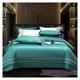 TONZN Beautiful and Comfortable ian Cotton Stripe Embroidery Hotel Duvet Cover Set Bed Sheet Pillowcases Twin Double Queen(Green Double 200 * 200Cm4Pcs)