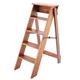 Step Stool Multipurpose Ladder, Folding Ladder Family Bedroom Ladder Solid Wood Ladder Bedroom Ladder Flower Stand Storage Shelf Household Ladder/Yellow Brown/34 X 60 X 88Cm