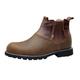 TDEOK Men's Business Shoes Leather Boots Vintage Round Toe Flat Short Boots Jack Men's Shoes Summer, brown, 13.5 UK