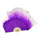 Fan Veils,Long Silk Fans 16"-30" Multi Size Purple White Gradient One Pair Real Silk Fan Veils Bellydance Stage Show Props 1L+1R (Color : 56cm(36 20cm), Size : 1right 1 left)