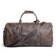 Leathfocus Leather Travel Bag Mens Leather Weekend Bag with YKK Zipper Retro Sport Gym Carry on bag, Dark Brown, Classic Retro Leather Bag