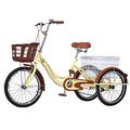 NOALED Bike 3 Wheels 20 Inches Adult Bike with Shopping Basket Stable Tricycle Trike City Bicycle Single Speed for Elder Women Men Outdoor Sports Cycling Pedalling