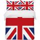 Tizhweqo U.K. King Size Duvet Cover Sets London Bedding Sets Soft Microfibre 3D Printed U.K. Quilt Cover with 2 Pillowcases with Zipped Closure C5572