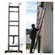 Durable Stepladders 5.5M 5.1M 4.7M 3.9M 3.5M 2.7M 2.3M Telescoping Ladder With Hooks, Aluminum Black Telescopic Ladders With Stabiliser Bar, Heavy Duty Loads 200Kg (Size : 3.9M/12.5Ft)