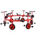 LJJY-KK Kids Tricycle Double Seat, Daycare Toddler Tandem Trike, Metal Kids Trike for Preschool Playground, Children Outdoor Playground Tricycles Equipment,Red D