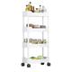 4 Tier Slim Storage Cart, Multifunctional Storage Cart, Slide Out Storage Rolling Utility Cart Tower Rack, for Office, Bathroom, Kitchen, Laundry Room & Narrow Places (Color : white, Size : 25cm)