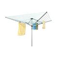 DANIEL JAMES Housewares Outdoor Garden 4 Arm 50m Folding Clothes Airer Rotary Washing Line Dryer with Free Ground Spike and Cover, Silver