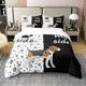 ROOMLOOV Couple down duvet cover, black and white themed bedding set of 3 pieces, suitable for personalized decoration of couple bedrooms,single duvet cover set