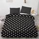 Polka Dots Bedding Sets King Size - Black and White Duvet Cover King Size, Reversible Quilt Cover & 2 Pillowcases with Zipper and Ties, Ultra Soft and Breathable Brushed Microfibre Bed Set A&-g70