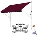 JCSRYD Patio Awning Retractable Manual Adjustable Awning, Non-Screw Outdoor Sun Shade, DIY Patio Clamp Awning Canopy Retractable Shade Shelter for Balcony (Color : Red B, Size : 4m/13.1ft)