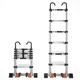 Durable Stepladders 5M 4M 3M 2M Telescopic Ladder With Removable Hook & Stabilizer Bar, Compact Aluminum Telescoping Ladder Extendable Loft Ladder, Roof Work Ladder, 300Lb Capacity (Size : 2.3M/7.5F