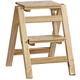 Lightweight Woodgrain 3 Step Ladder Folding Step Stool Stepladders Home and Kitchen Step Ladder Sturdy and Wide Pedal Ladders Maximum Load 150kg (Wood Color 2 steps)